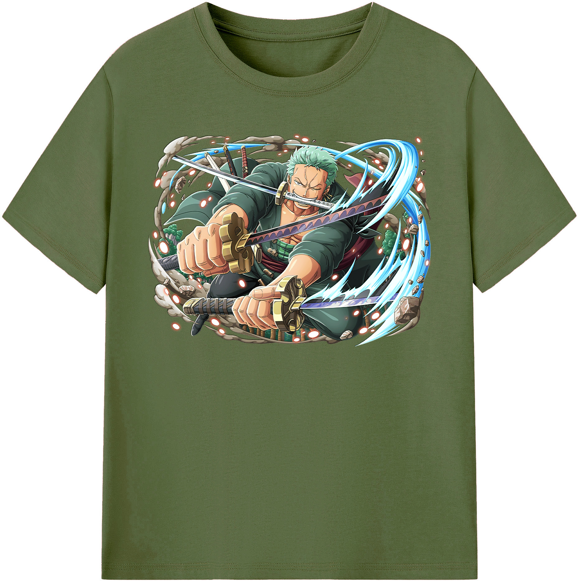 ワンピース ロロノア・ゾロ ONE PIECE Roronoa Zoro 綿100％半袖Tシャツ（フロントプリント）